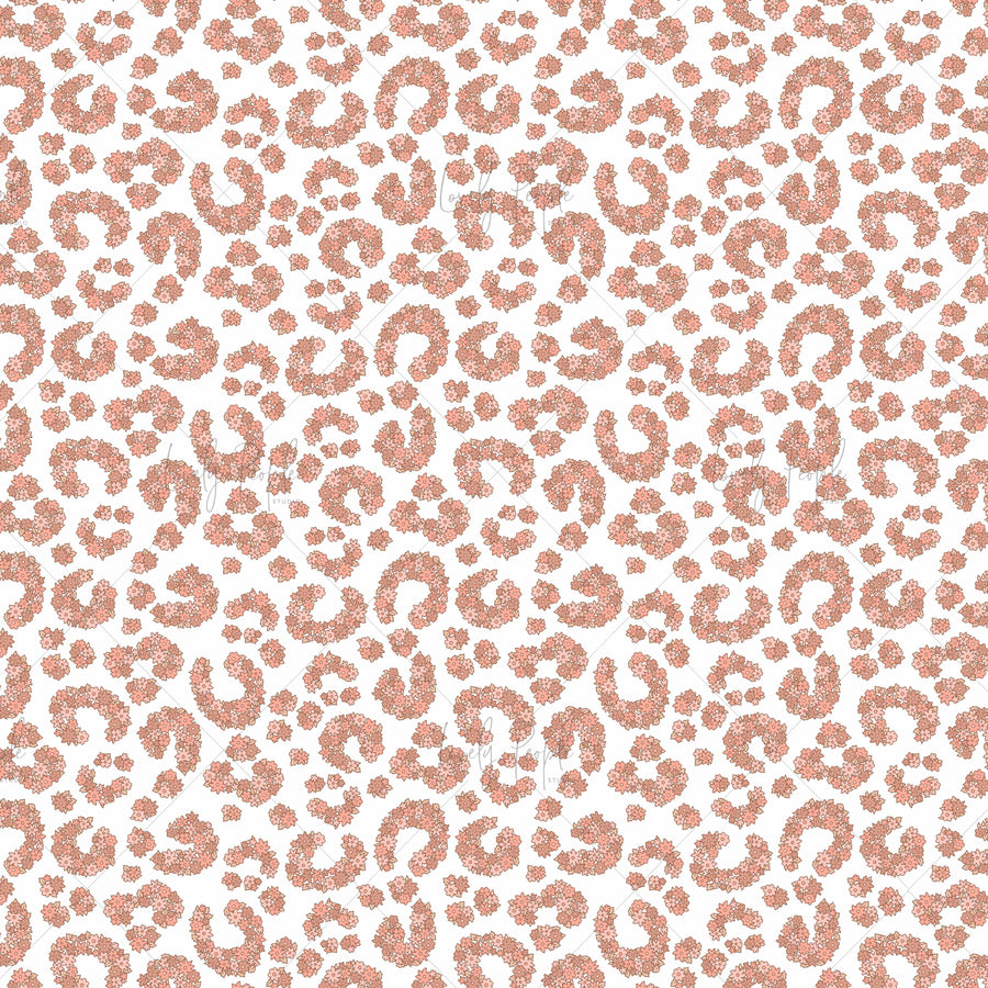 Leopard flowers textile pattern for fashion brands in ivory